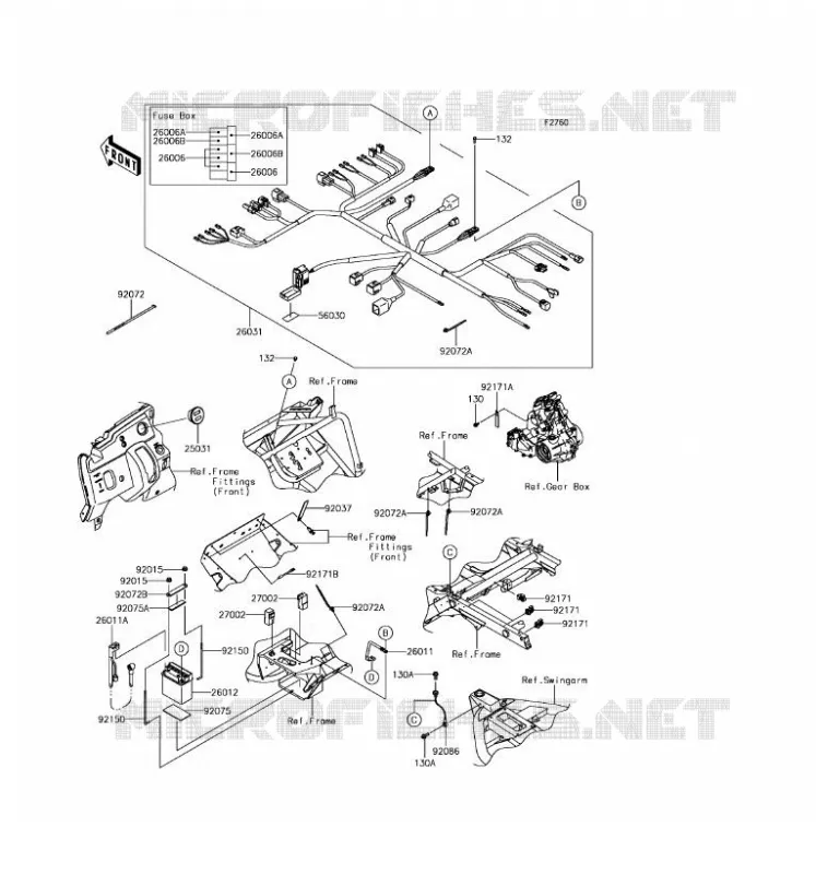 CHASSIS EQUIPMENT ELECTRIQUE Kawasaki SSV 400 2017 MULE SX  KAF400HHS