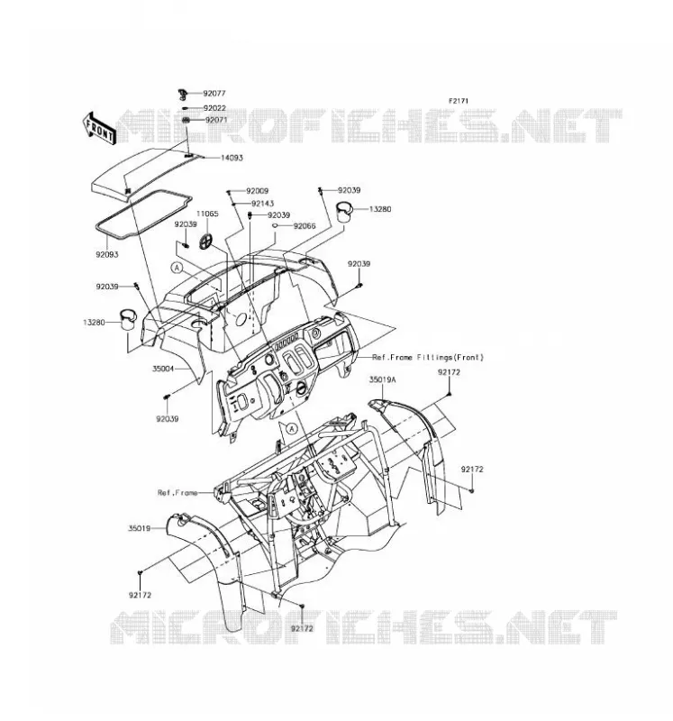 GARDE BOUE AVANT Kawasaki SSV 400 2017 MULE SX  KAF400KHF