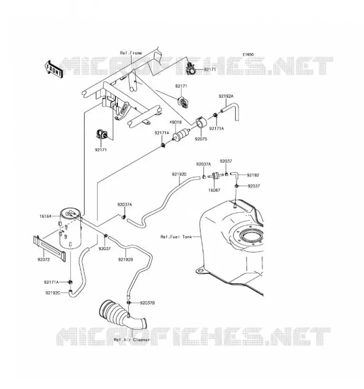 SYSTEME D'EVAPORATION CARBURANT Kawasaki SSV 400 2017 MULE SX  KAF400KHS