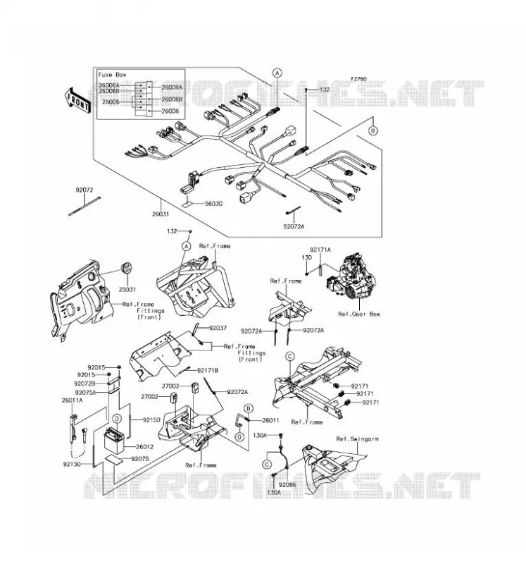 CHASSIS EQUIPMENT ELECTRIQUE Kawasaki SSV 400 2017 MULE SX  KAF400LHS