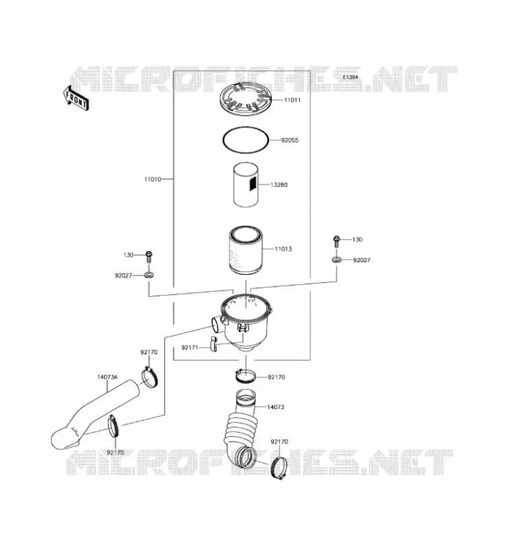 FILTRE A AIR - CONVERTISSEUR Kawasaki SSV 400 2017 MULE SX  KAF400MHF