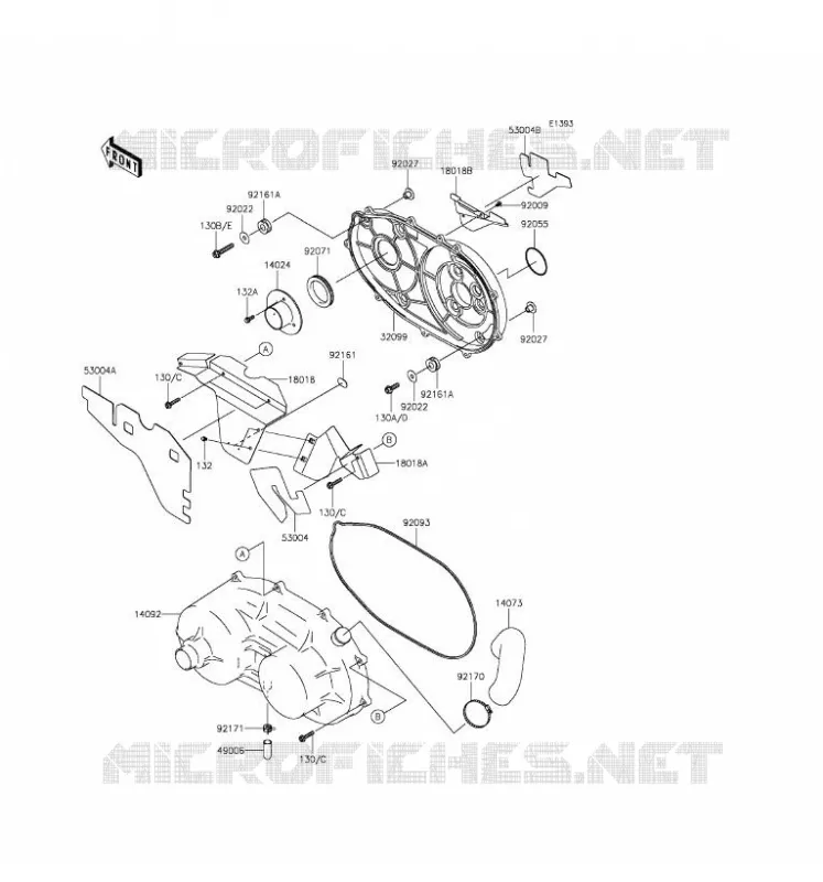 COUVERCLE CONVERTISSEUR Kawasaki SSV 620 2016 MULE 4010 4X4  KAF620MGF