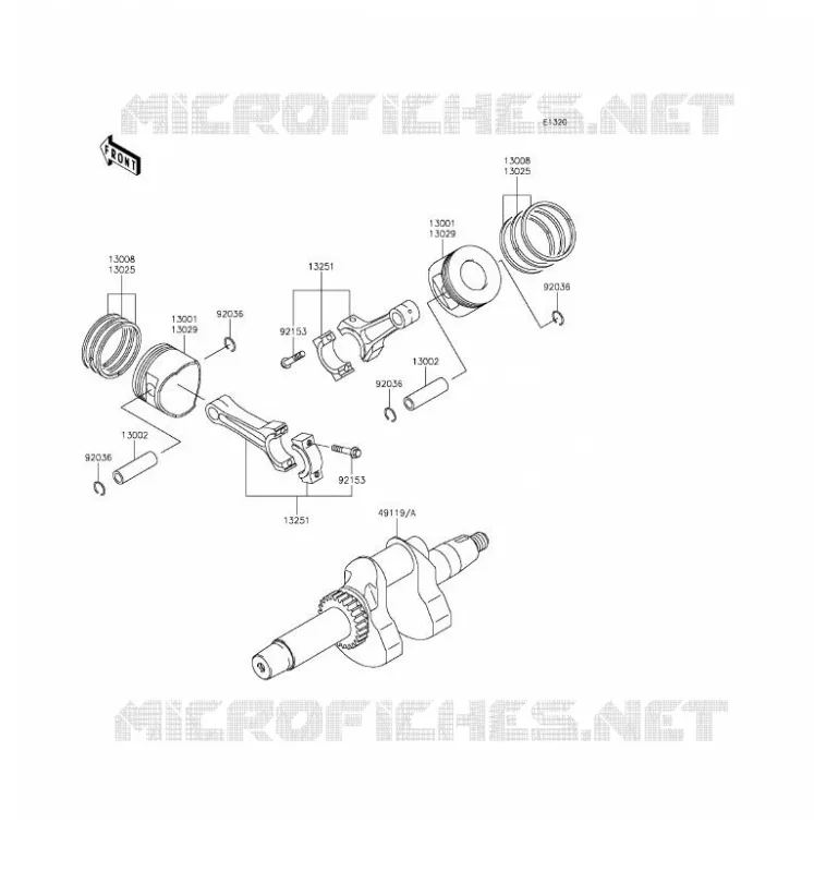 VILEBREQUIN/PISTON Kawasaki SSV 620 2016 MULE 4010 4X4  KAF620MGF
