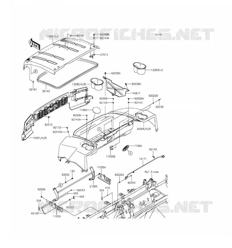 GARDE BOUE Kawasaki SSV 620 2016 MULE 4010 4X4  KAF620MGF