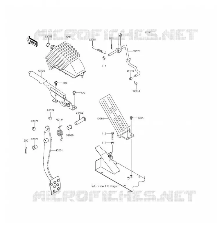 PEDALE DE FREIN/LEVIER ACCELERATEUR Kawasaki SSV 620 2016 MULE 4010 4X4  KAF620MGF