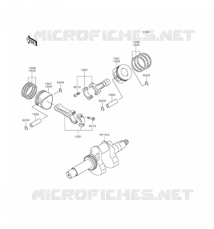 VILEBREQUIN/PISTON Kawasaki SSV 620 2017 MULE 4010 4X4  KAF620MHF