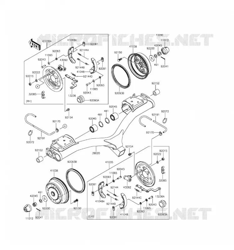 MOYEU ARRIERE/FREIN Kawasaki SSV 620 2016 MULE 4000  KAF620PGF