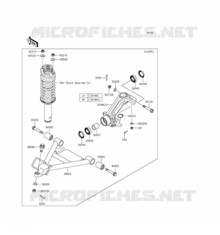 AMORTISSEUR AVANT Kawasaki SSV 620 2017 MULE 4000  KAF620PHF