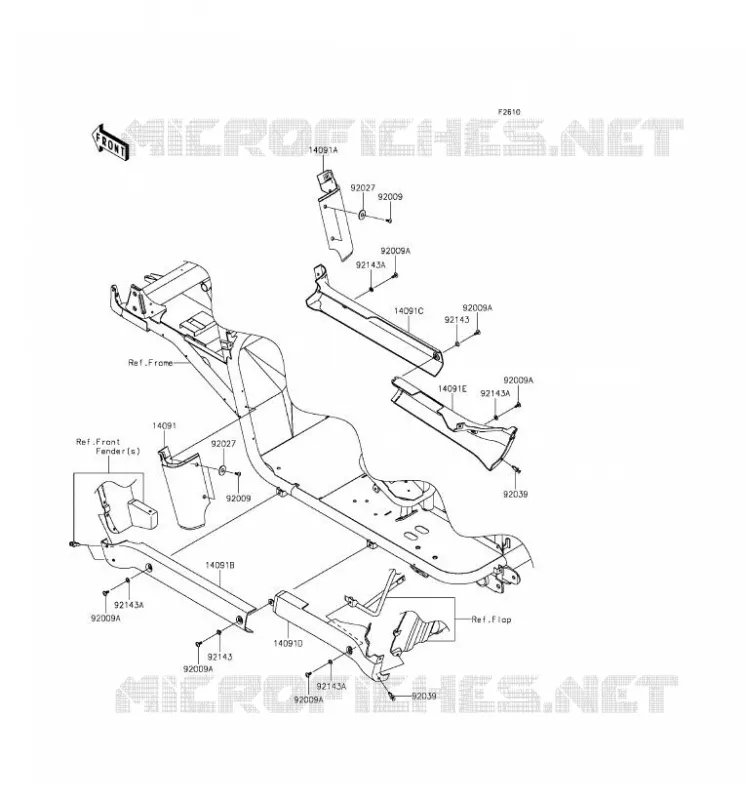 CACHE LAT&Eacute;RAL/GARDE CHAINE Kawasaki SSV 620 2017 MULE 4000  KAF620PHF