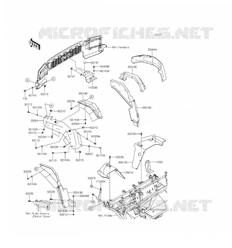 GARDE BOUE AVANT Kawasaki SSV 620 2017 MULE 4010 TRANS 4X4  KAF620RHF