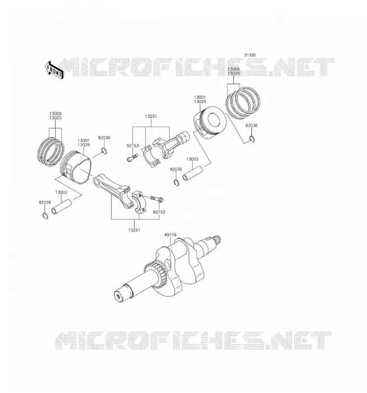 VILEBREQUIN/PISTON Kawasaki SSV 620 2017 MULE 4010 TRANS 4X4  KAF620RHF