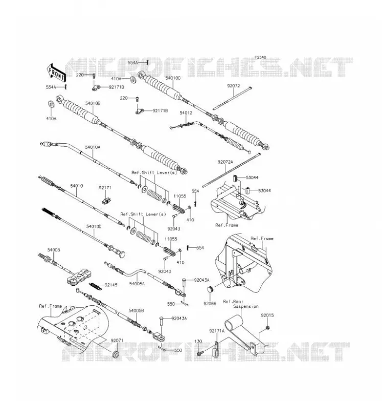 CABLES Kawasaki SSV 620 2016 MULE 4010 TRANS 4X4  KAF620SGF