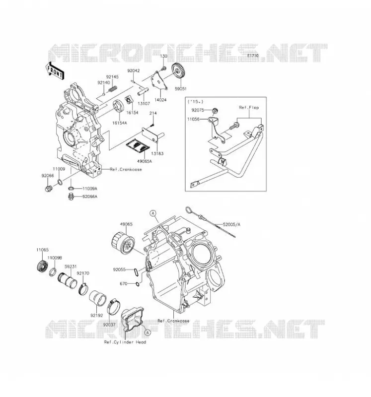 POMPE A HUILE/FILTRE &Agrave; HUILE Kawasaki SSV 620 2017 MULE 4010 TRANS 4X4  KAF620SHF