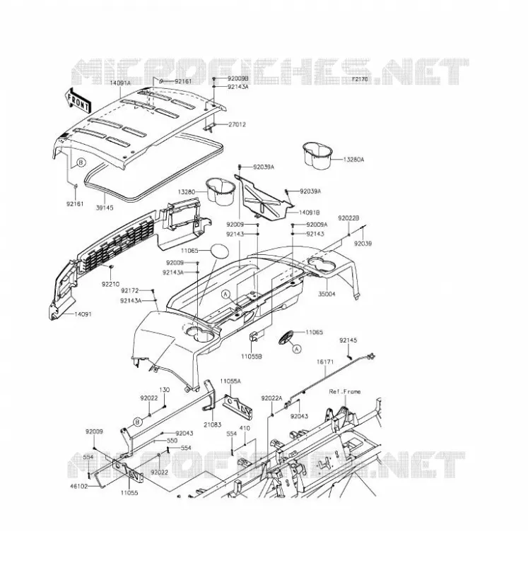 GARDE BOUE Kawasaki SSV 620 2016 MULE 4010 4X4  KAF620TGF