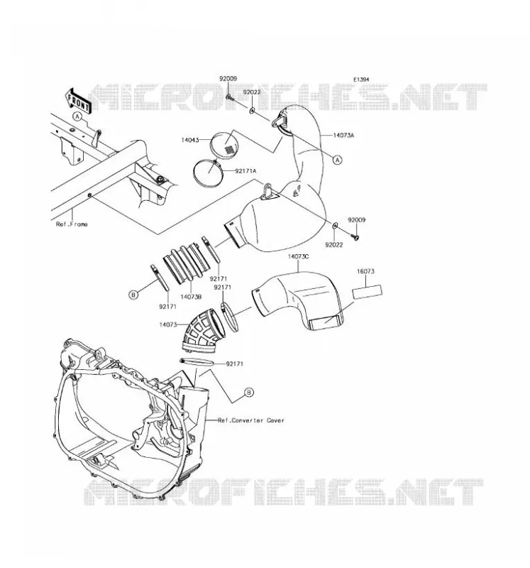 FILTRE A AIR - CONVERTISSEUR Kawasaki SSV 820 2017 MULE PRO-FXT  KAF820BHF