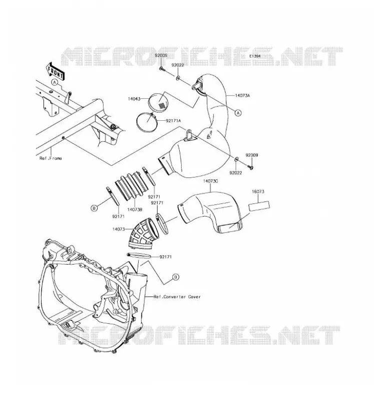 FILTRE A AIR - CONVERTISSEUR Kawasaki SSV 820 2017 MULE PRO-FXT  KAF820CHF