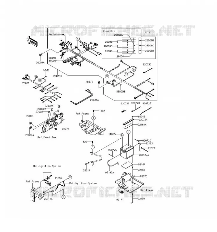 CHASSIS EQUIPMENT ELECTRIQUE Kawasaki SSV 820 2017 MULE PRO-FXT  KAF820DHF