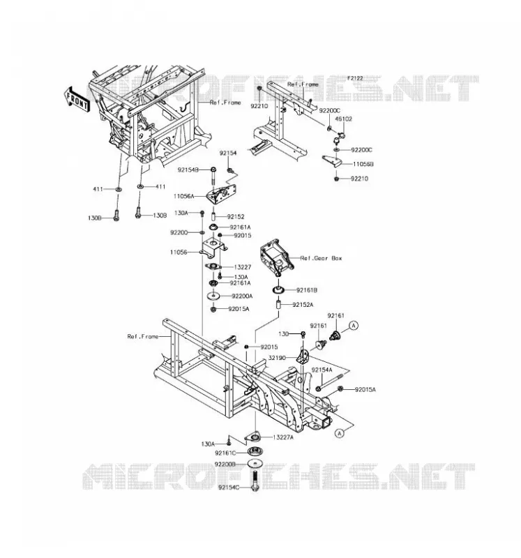 SUPPORT MOTEUR Kawasaki SSV 820 2017 MULE PRO-FX  KAF820EHF