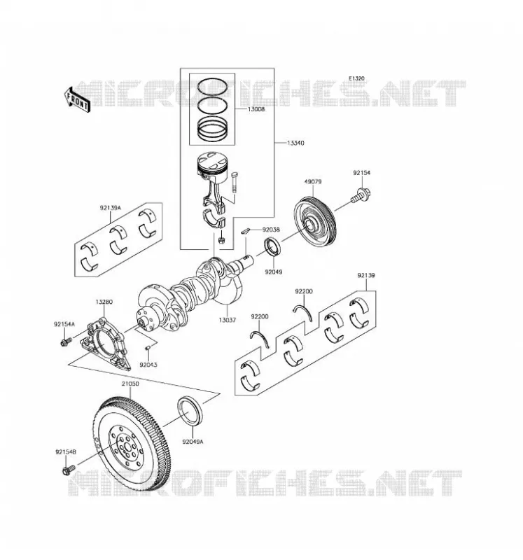 VILEBREQUIN/PISTON Kawasaki SSV 820 2017 MULE PRO-FX  KAF820FHF