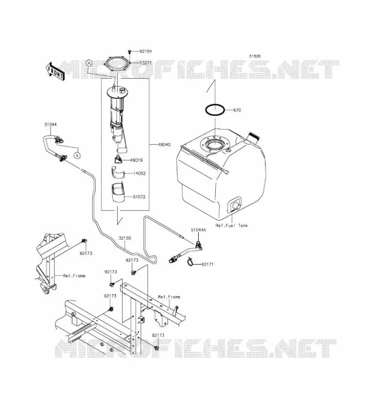 POMPE A ESSENCE Kawasaki SSV 820 2016 MULE PRO-FX  KAF820GGF