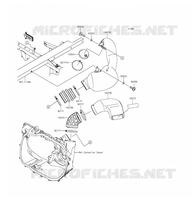 FILTRE A AIR - CONVERTISSEUR Kawasaki SSV 820 2016 MULE PRO-FX  KAF820GGF