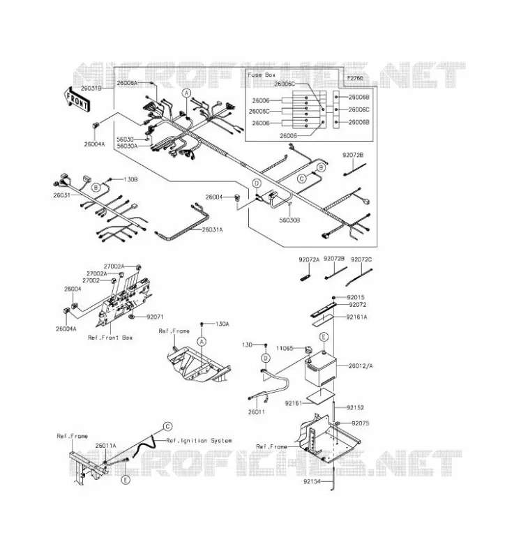 CHASSIS EQUIPMENT ELECTRIQUE Kawasaki SSV 820 2016 MULE PRO-FX  KAF820HGF