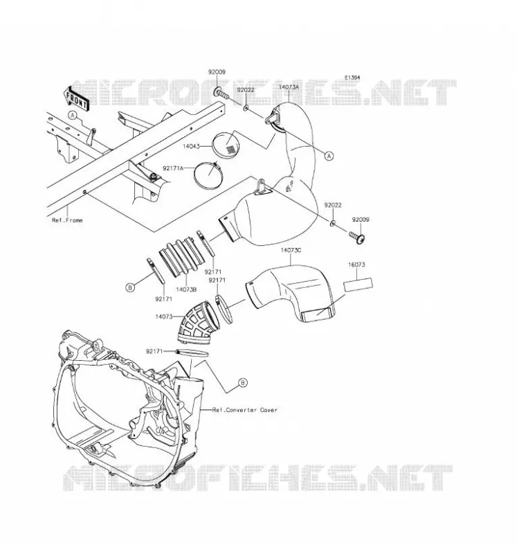 FILTRE A AIR - CONVERTISSEUR Kawasaki SSV 820 2016 MULE PRO-FX  KAF820HGF