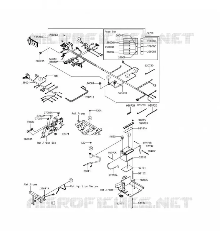 CHASSIS EQUIPMENT ELECTRIQUE Kawasaki SSV 820 2017 MULE PRO-FX  KAF820HHF