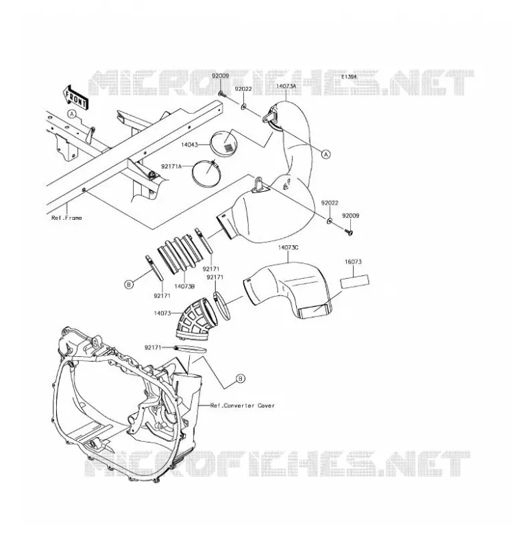 FILTRE A AIR - CONVERTISSEUR Kawasaki SSV 820 2017 MULE PRO-FX  KAF820HHF