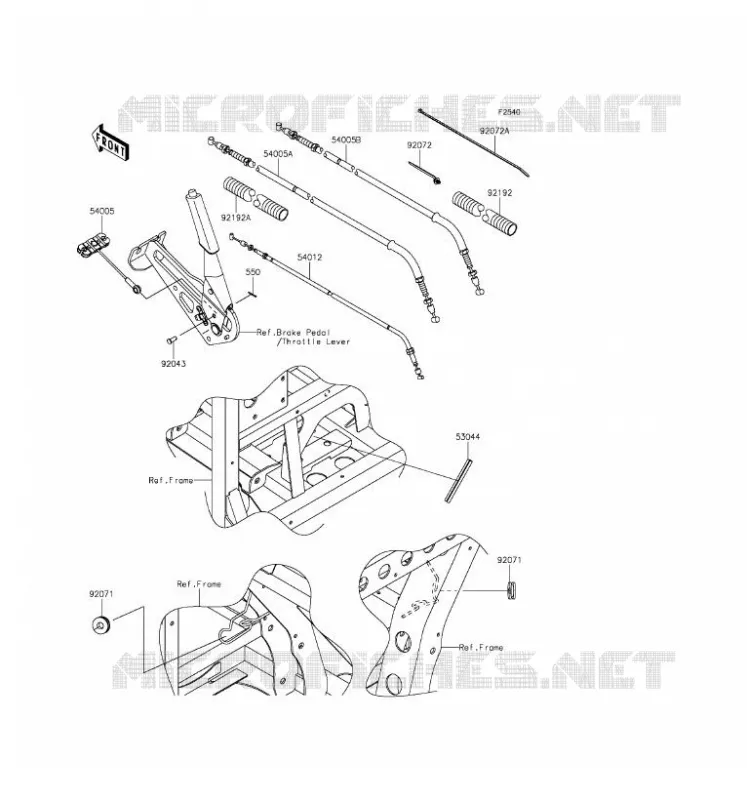 CABLES Kawasaki SSV 820 2016 MULE PRO-FXT  KAF820JGF
