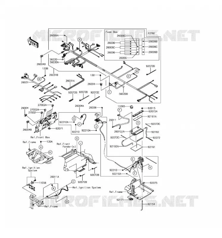 CHASSIS EQUIPMENT ELECTRIQUE Kawasaki SSV 820 2017 MULE PRO-FXT  KAF820JHF