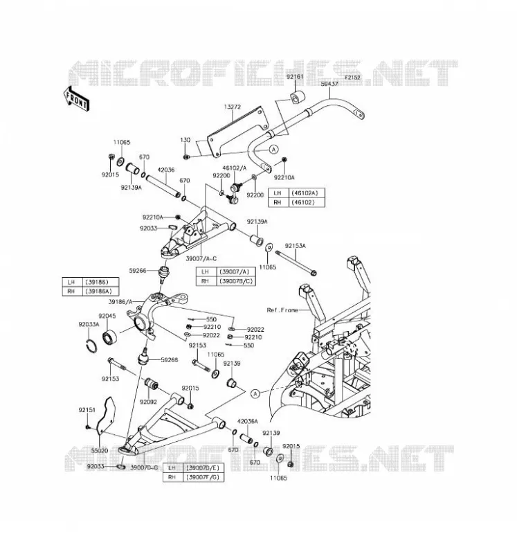 AMORTISSEUR AVANT Kawasaki SSV 800 2016 TERYX LE  KRF800GGF