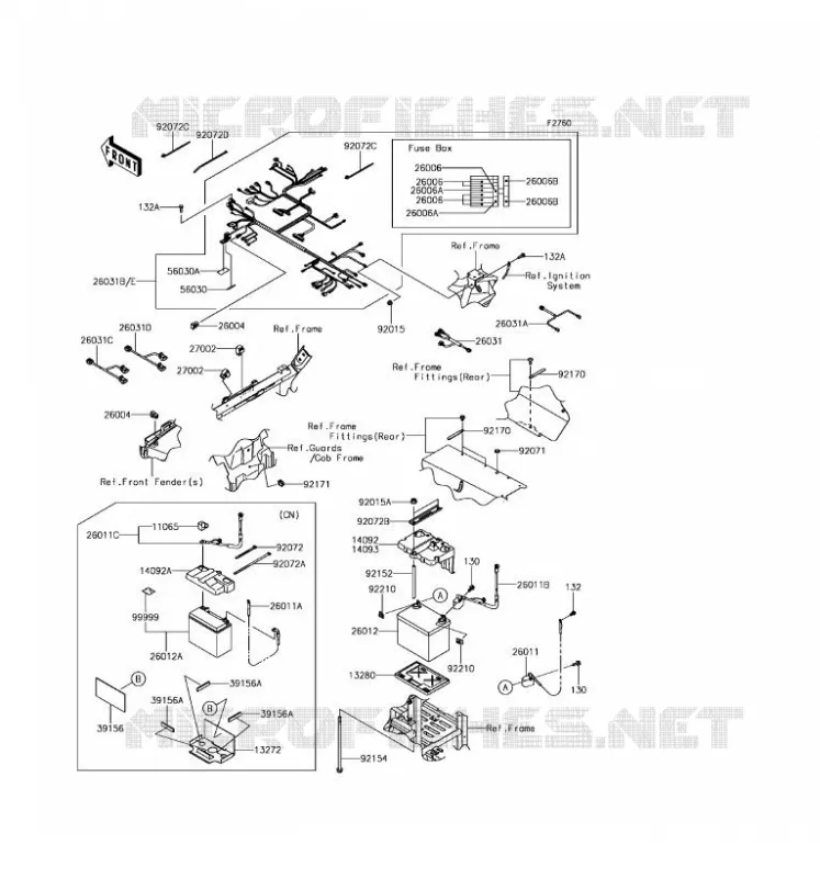 CHASSIS EQUIPMENT ELECTRIQUE Kawasaki SSV 800 2017 TERYX LE  KRF800GHF