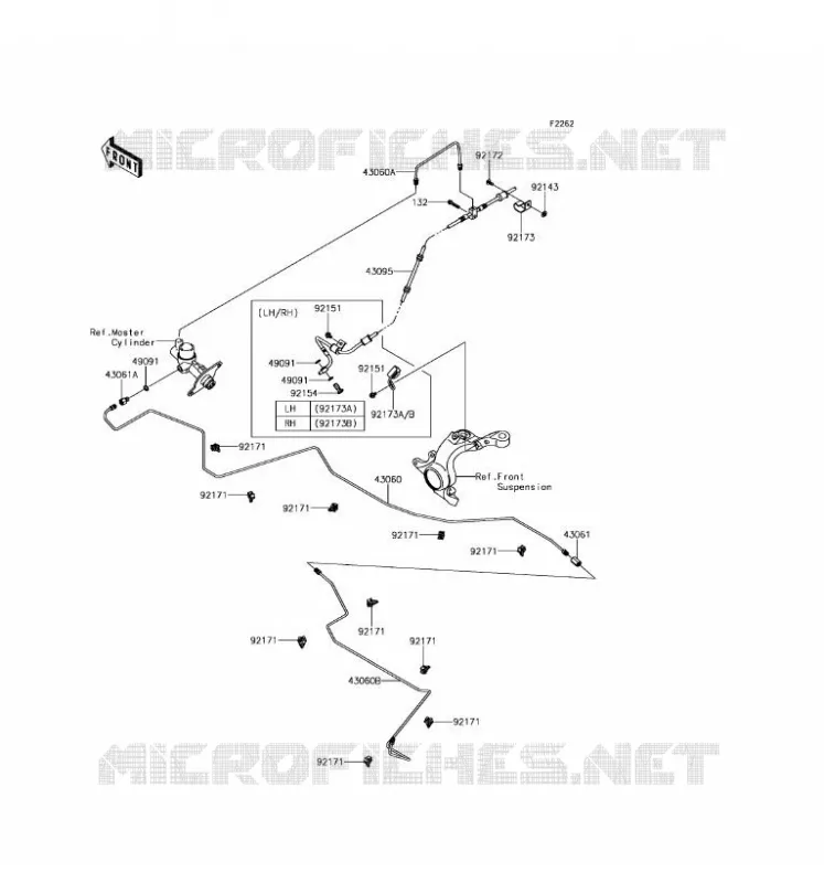 DURITE DE FREIN Kawasaki SSV 800 2016 TERYX 4  KRT800FGF