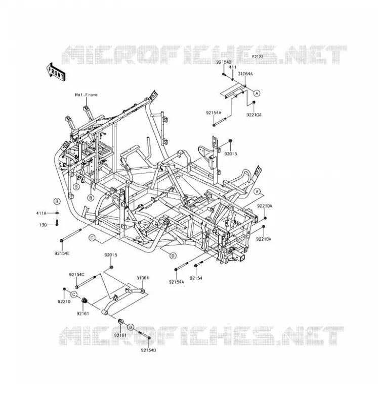 SUPPORT MOTEUR Kawasaki SSV 800 2016 TERYX 4  KRT800FGF