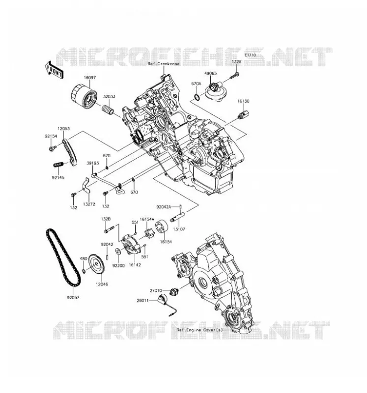 POMPE A HUILE/FILTRE &Agrave; HUILE Kawasaki SSV 800 2016 TERYX 4 LE  KRT800GGF