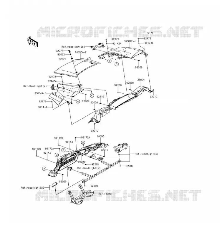 GARDE BOUE AVANT Kawasaki SSV 800 2017 TERYX 4 LE  KRT800GHF