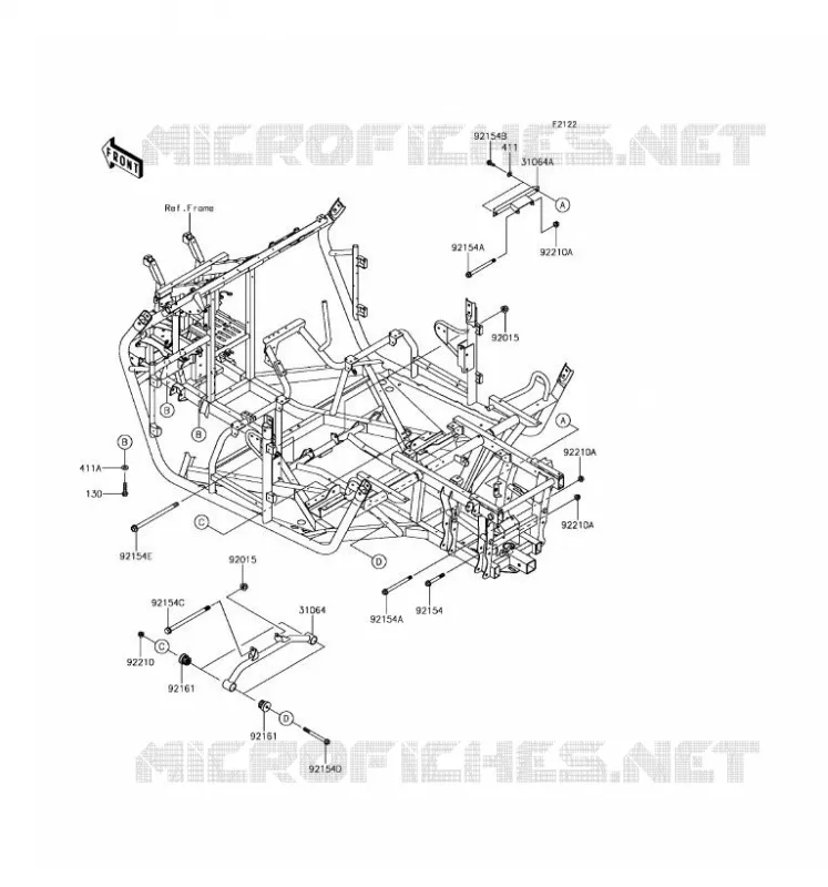 SUPPORT MOTEUR Kawasaki SSV 800 2016 TERYX 4 CAMO  KRT800HGF