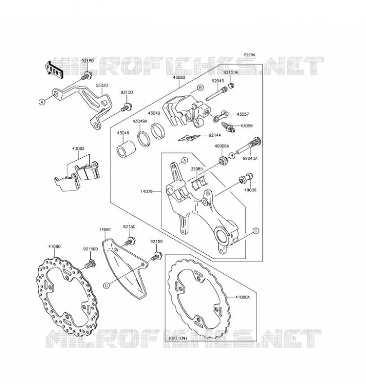 FREIN ARRIERE Kawasaki TOUT-TERRAIN 450 2017 KLX450R  KLX450AHF