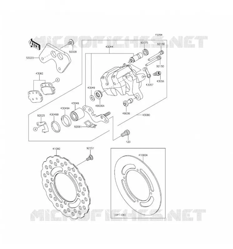 FREIN ARRIERE Kawasaki TOUT-TERRAIN 100 2016 KX100  KX100FGF