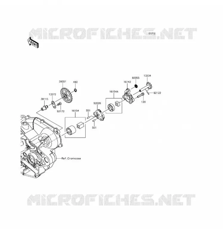 POMPE A HUILE Kawasaki TOUT-TERRAIN 450 2017 KX450F  KX450HHF