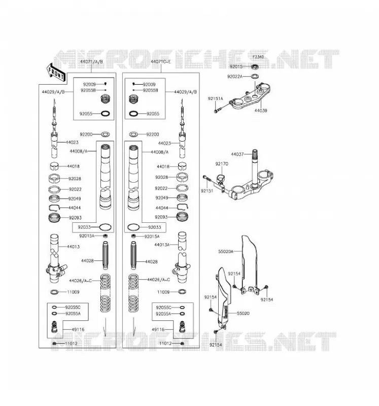 FOURCHE Kawasaki TOUT-TERRAIN 85 2017 KX85 II  KX85DHF