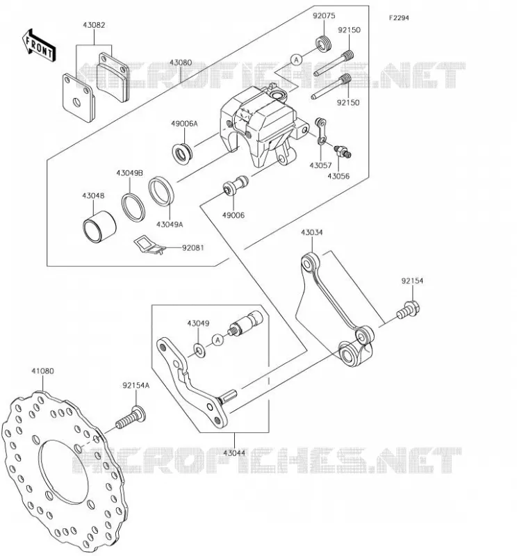 FREIN ARRIERE Kawasaki MOTOS 125 2018 Z125 PRO  BR125JJSA
