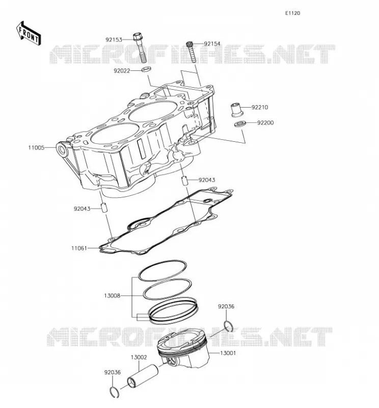 CYLINDRE/PISTON Kawasaki MOTOS 650 2018 VERSYS 650  KLE650FJFA
