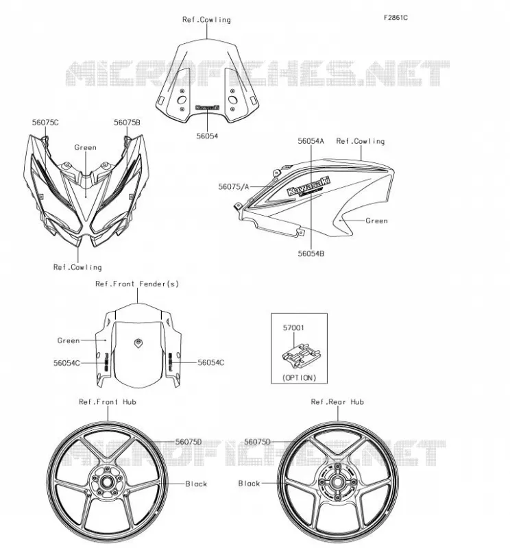 Decals(Green)(FJF) Kawasaki MOTOS 650 2018 VERSYS 650  KLE650FJFA