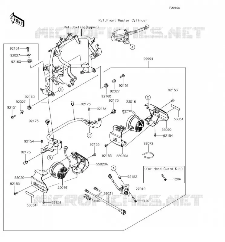 ACCESSOIRE(PHARE ADDITIONEL) Kawasaki MOTOS 1000 2018 VERSYS 1000  KLZ1000BJFA