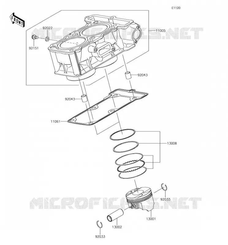CYLINDRE/PISTON Kawasaki MOTOS 300 2018 VERSYS-X 300  KLE300CJF