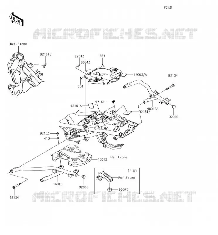 PIECE DE CADRE (COUVERTURE) Kawasaki MOTOS 300 2018 VERSYS-X 300  KLE300CJF