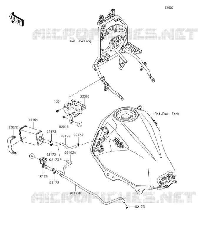 SYSTEME D'EVAPORATION CARBURANT Kawasaki MOTOS 300 2017 VERSYS-X 300  KLE300CHF