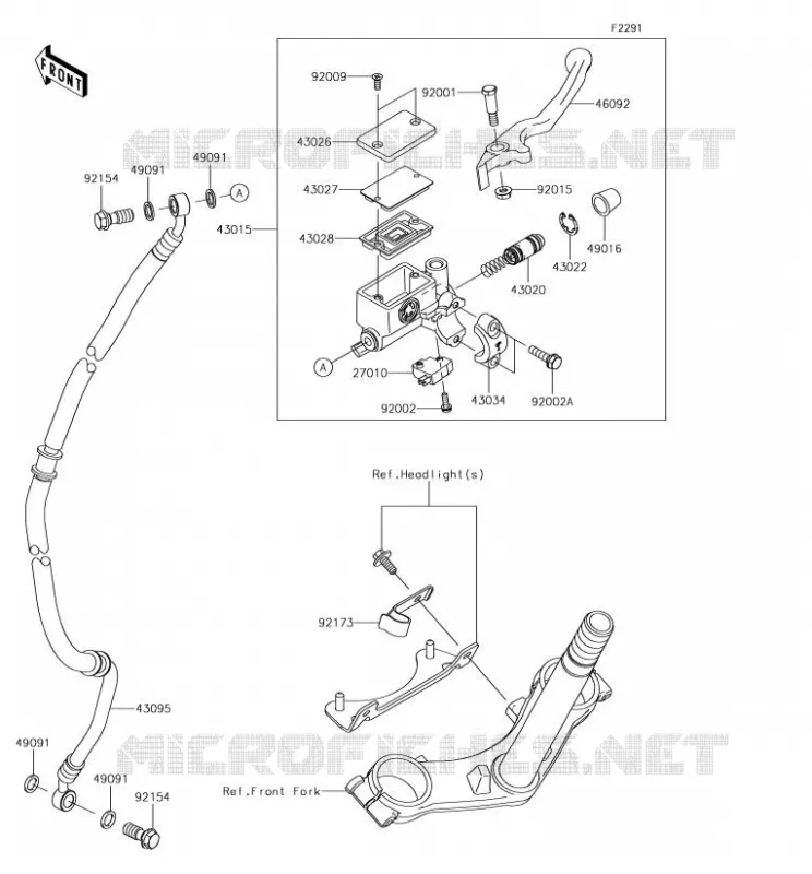 MAITRE CYLINDRE AV Kawasaki MOTOS 125 2018 Z125 PRO  BR125JJS